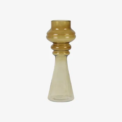 Barker and Stonehouse Tall Ochre Sculpted Glass Vase | Barker & Stonehouse
