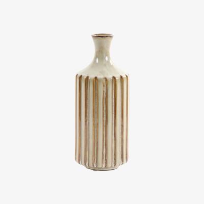 Barker and Stonehouse Striped Ceramic Vase, Natural and White