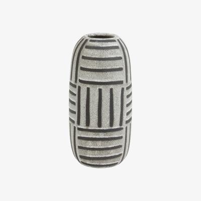 Barker and Stonehouse Textured Black & White Vase Earthernware | Barker & Stonehouse