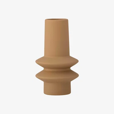 Barker and Stonehouse Sculpted Mustard Vase, Brown | Barker & Stonehouse