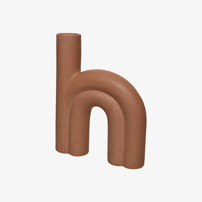 Barker and Stonehouse Curved Terracotta Vase, Orange Earthernware | Barker & Stonehouse