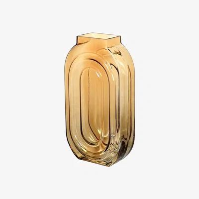 Barker and Stonehouse Tall Amber Glass Vase, Orange | Barker & Stonehouse