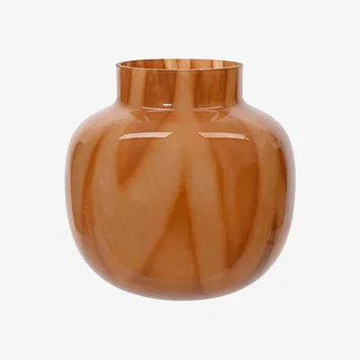 Barker and Stonehouse Orange Round Glass Vase | Barker & Stonehouse
