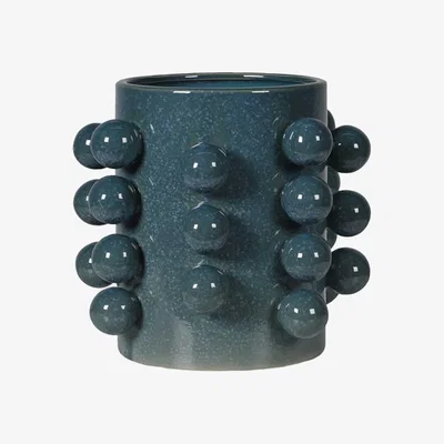 Barker and Stonehouse Blue Bubble Textured Vase, Navy | Barker & Stonehouse
