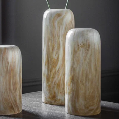 Barker and Stonehouse Amber Marbled Vase Natural