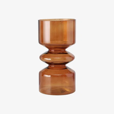 Barker and Stonehouse Amber Tiered Glass Vase, Orange | Barker & Stonehouse