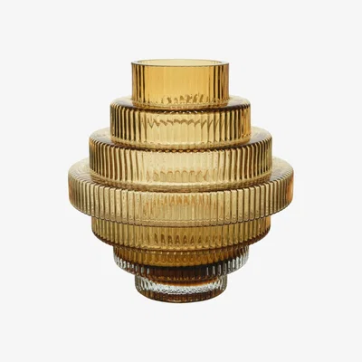 Barker and Stonehouse Citrine Glass Vase, Yellow | Barker & Stonehouse