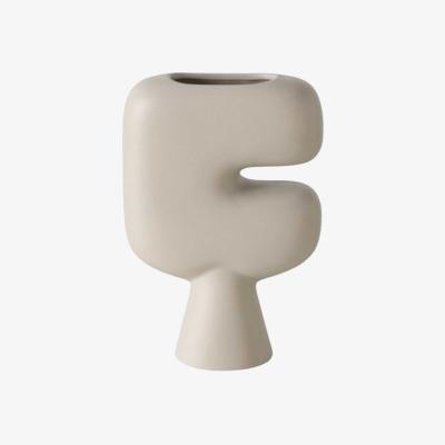 Barker and Stonehouse Matt Beige Sculptural Vase, Neutral | Barker & Stonehouse