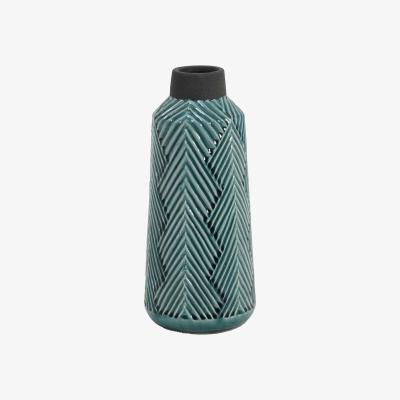 Barker and Stonehouse Green Zig Zag Vase Ceramic | Barker & Stonehouse