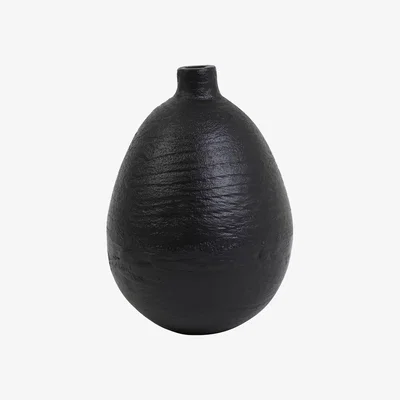 Barker and Stonehouse Round Black Vase Metal | Barker & Stonehouse