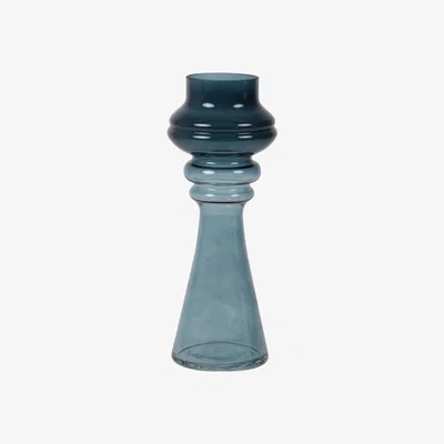 Barker and Stonehouse Tall Sculpted Glass Vase, Blue | Barker & Stonehouse