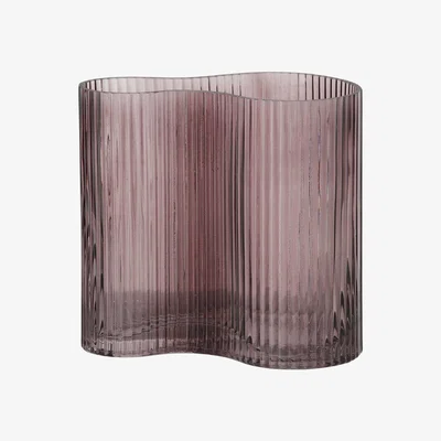 Barker and Stonehouse Glass Wave Vase, Pink | Barker & Stonehouse