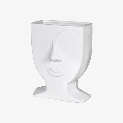 Barker and Stonehouse Face Motif Vase, White | Barker & Stonehouse