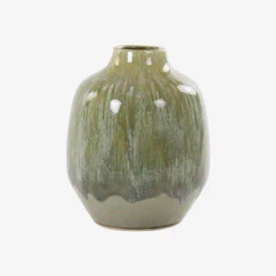 Barker and Stonehouse Green Round Vase Ceramic | Barker & Stonehouse