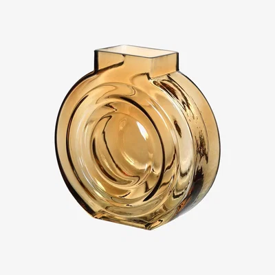 Barker and Stonehouse Round Amber Glass Vase, 776 | Barker & Stonehouse