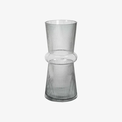 Barker and Stonehouse Grey Ribbed Vase