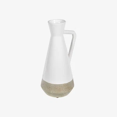 Barker and Stonehouse Two Tone Textured Jug Vase, White Ceramic | Barker & Stonehouse