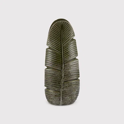 Barker and Stonehouse Tall Leaf Vase, Green | Barker & Stonehouse