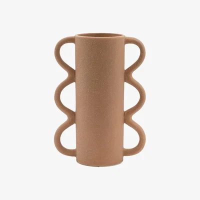 Barker and Stonehouse Wavy Vase, Brown | Barker & Stonehouse