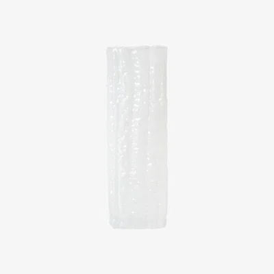 BHS.com Large Square Milky Mottled Glass Vase, White