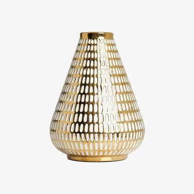 BHS.com Textured Ceramic Vase, Gold and White