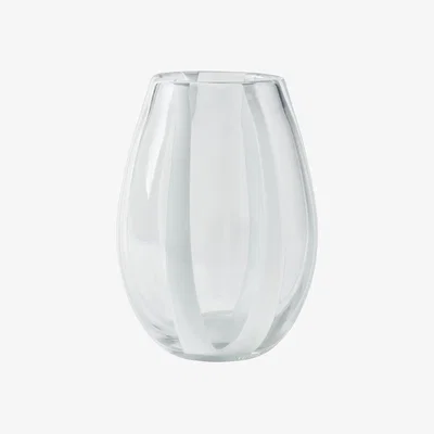 BHS.com Glass and Opal Ribbon Vase, Clear