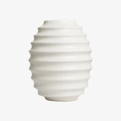 BHS.com Large Beehive Style Ceramic Vase, Cream