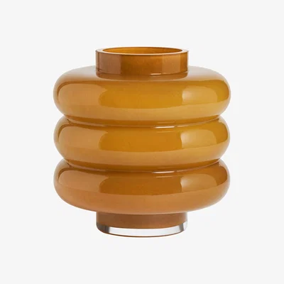 BHS.com Small Ribbed Glass Vase, Toffee