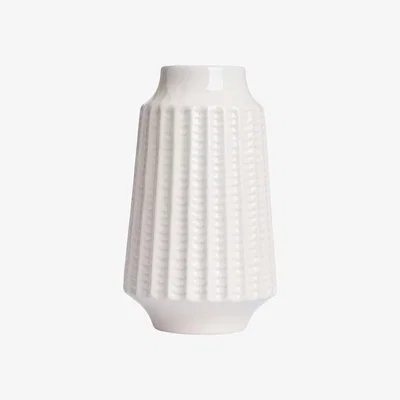 BHS.com Grooved Ceramic Vase, Cream