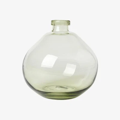 BHS.com Recycled Round Glass Vase, Green Tint