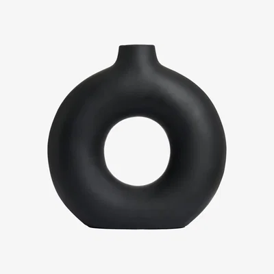 BHS.com Holey Ceramic Vase, Black