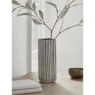 Cox and Cox Monochrome Striped Column Vase