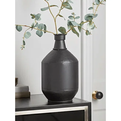 Cox and Cox NEW Black Metal Bottle Vase