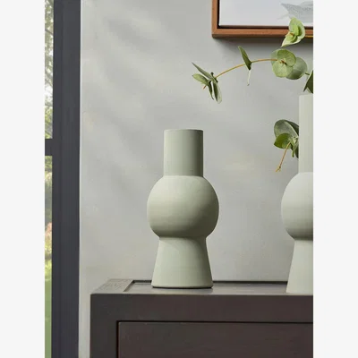Cox and Cox Footed Steel Cylinder Vase - Small