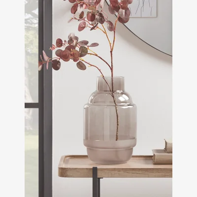 Cox and Cox NEW Smoked & Frosted Grey Vase