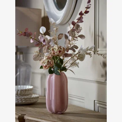 Cox and Cox Blush Fluted Glass Vase