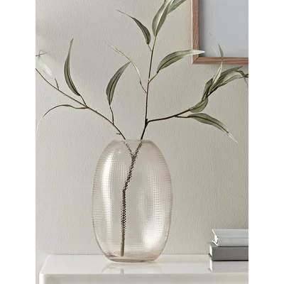 Cox and Cox Textured Glass Vase - Blush