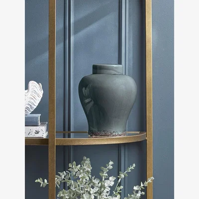 Cox and Cox Blue Glazed Storage Jar