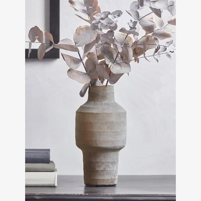 Cox and Cox Frosted Ribbed Vase