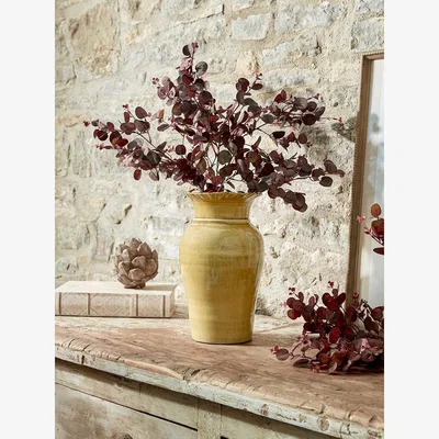 Cox and Cox Glazed Urn Vase - Ochre