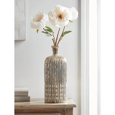 Cox and Cox NEW Distressed Fluted Bottle Vase