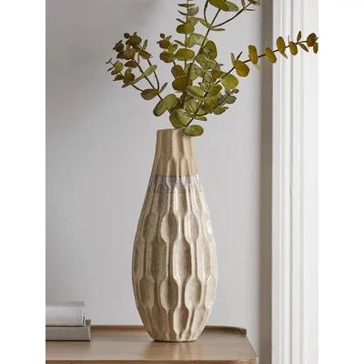 Cox and Cox Dipped Glaze Soft Geometric Vase