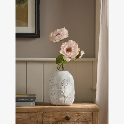 Cox and Cox Floral Embossed Ceramic Vase