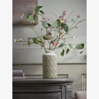 Cox and Cox Floral Glazed Vase