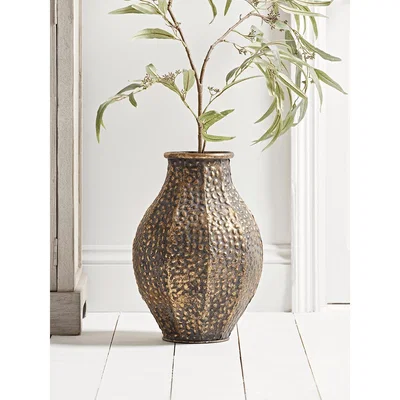 Cox and Cox NEW Gilded Textured Vase