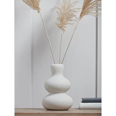 Cox and Cox Earthenware Ripple Vase - White