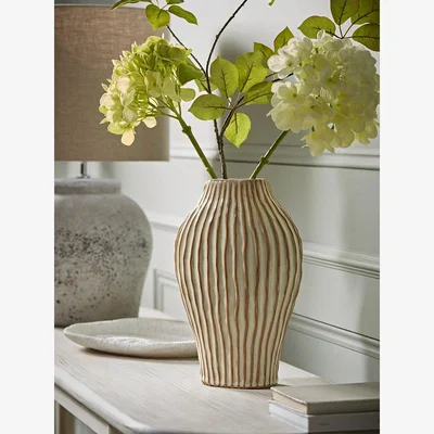 Cox and Cox Glazed Ribbed Vase