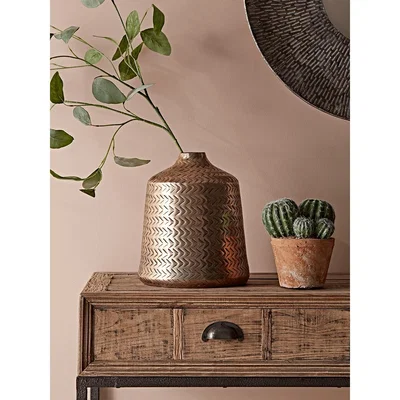 Cox and Cox Brass Chevron Vase