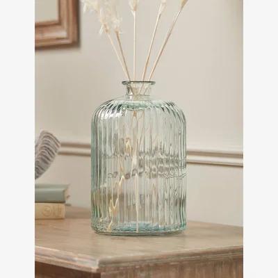 Cox and Cox Fluted Recycled Glass Bottle Vase