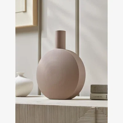 Cox and Cox Steel Vase - Taupe